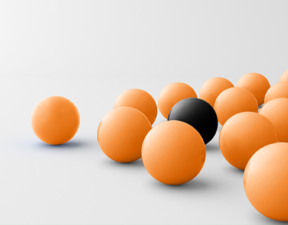 Pinpoint logo balls 3D low view